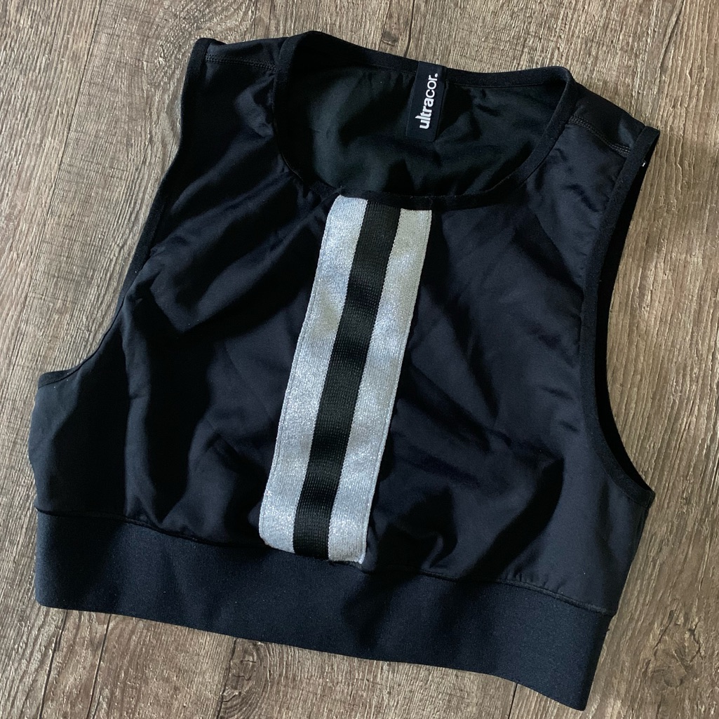 Ultracor Level Lux Collegiate Crop Top Nero/Silver Size Small
